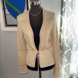 The Limited Y2K Angora Blend Tie Front Cardigan SZ Medium